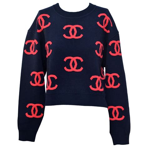 chanel logo sweater|authentic chanel logo sweater.